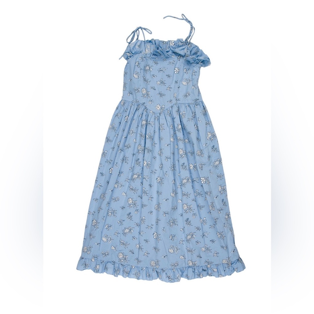 Doen Wendelin Blue Floral Midi Dress
